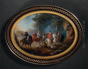 Le Roi Louis Xv A La Chasse, Hallali De Cerf Dans Une Clairiere by Louis Nicolas van Blarenberghe