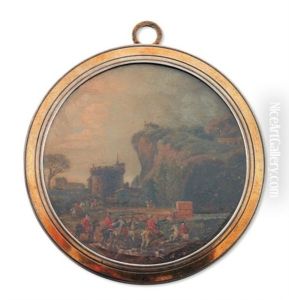 L'equipage Du Roi Louis Xv Chassant A Courre Ou Hallali De Cerf Dans Un Paysage thumbnail