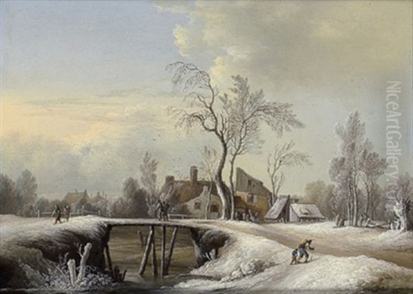 Winterlandschaft Mit Reisenden - view 1