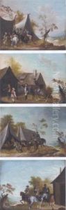 Soldiers Drinking Outside An Inn by Louis Nicolas van Blarenberghe