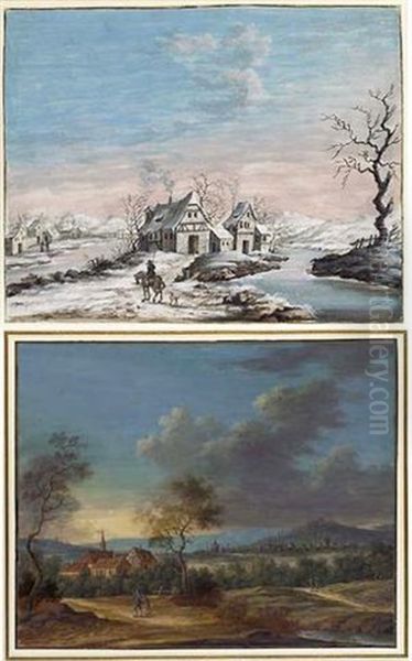 The Four Seasons: Houses By A Frozen River - view 1