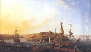 L'arsenal Et Le Chateau De Brest Vus De Recouvrance by Louis Nicolas van Blarenberghe