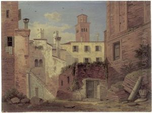 Venezianischer Innenhof Mit Dem Campanile Von Santo Stefano