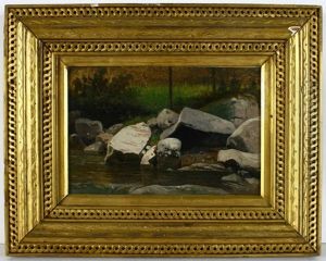 Bachlauf An Felsigem Ufer (study) by Arthur Blaschnik