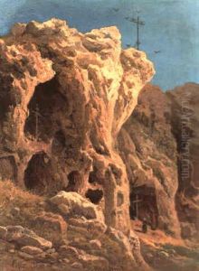 Felsengrotte Mit Einsiedelei Auf Capri by Arthur Blaschnik