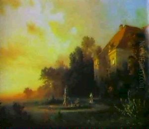Stimmungsvolle Parklandschaft by Theodor Blaetterbauer