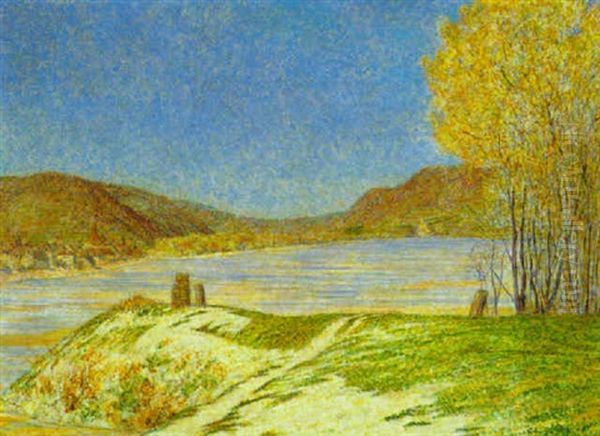 Die Donau, Im Hintergrund Schlos Schonbuhel - view 1