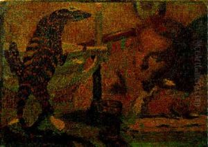 Stilleben Mit Echse by Leopold Blauensteiner