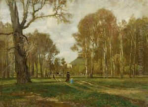Birken Bei Der Rotunde Im Prater by Tina Blau