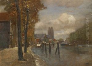 Kanal In Dordrecht by Tina Blau