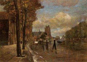 Am Kanal In Dortrecht by Tina Blau