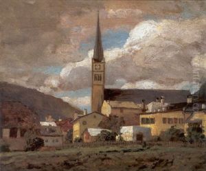 Blick Auf Die Kirche Von Bad Hofgastein by Tina Blau
