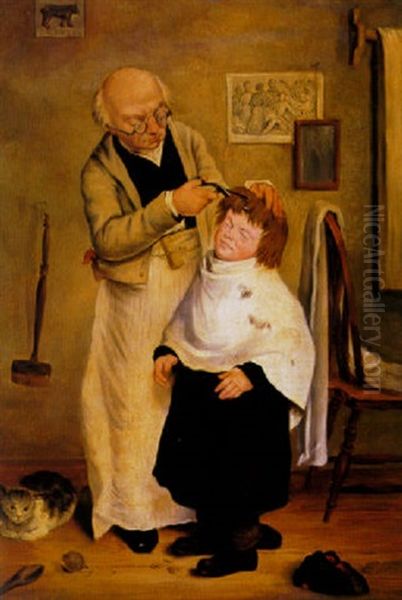 Getting His Hair Cut - view 1