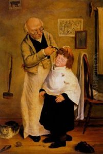 Getting His Hair Cut by Charles F. Blauvelt