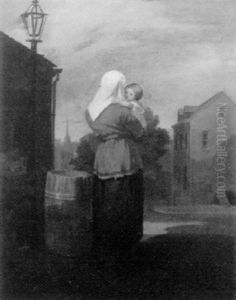 Mother And Child In The City by Charles F. Blauvelt