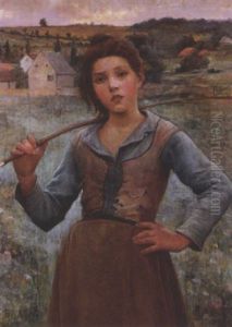 Jeune Paysanne, Pres De Pontoise by Fernand Blayn