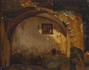 Mauernische Mit Andachtsbild by Carl Blechen