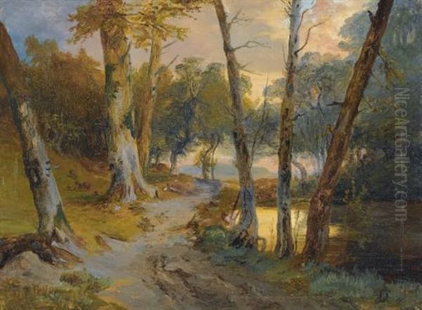 Wald Mit Kleinem Weiher (forest Interior With Pond) - view 1