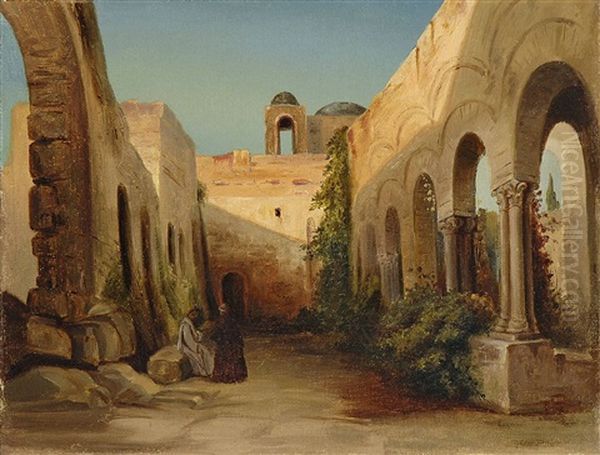 Ein Verfallener Klosterhof In Anacapri - view 1