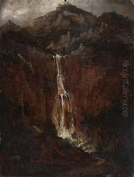 Die Wasserfalle Von Tivoli (study) - view 1