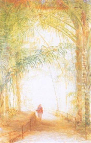 Figure Under Palm Trees - view 1