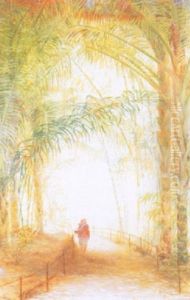 Figure Under Palm Trees by Wilhelm Christiaan Constant Bleckmann