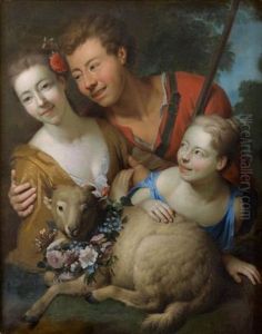 L'heureuse Famille Au Mouton by Richard (Risaert van) Bleeck