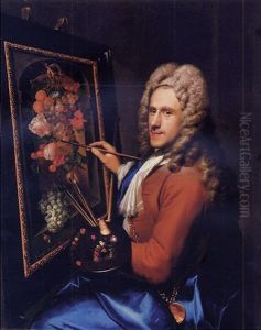 Portrait Of The Painter Coenraet Roepel Painting A Still Life With Flowers And Fruit