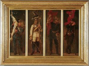 The German Empire, Depicting The Uniform And Colors Of Bavaria, Prussia, Baden, Wurtemburg (in 4 Parts)