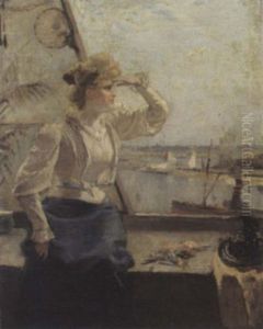 On The Outlook In The Harbour by Jan Bleijs