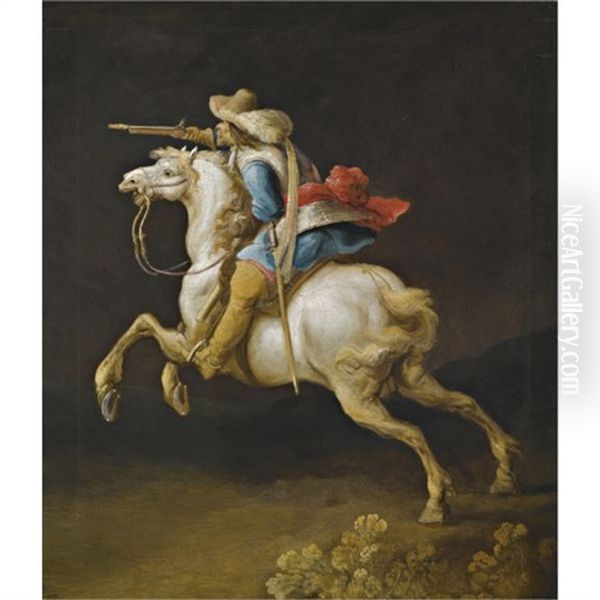 A Cavalry Officer Charging - view 1