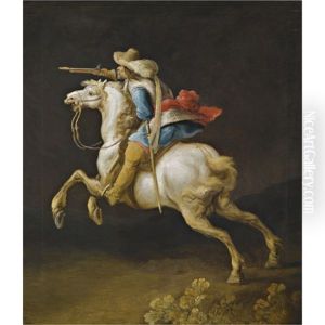 A Cavalry Officer Charging by Gerrit Claesz Bleker