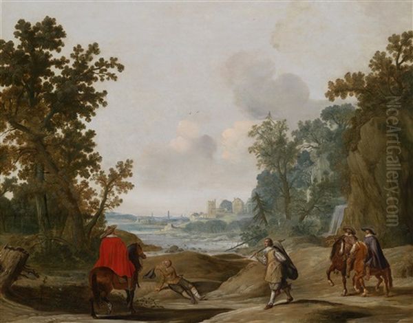 Reisende Und Reiter In Einer Weiten Landschaft - view 1