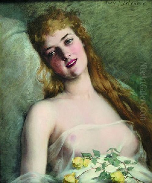 The Artist's Model With Yellow Roses - view 1