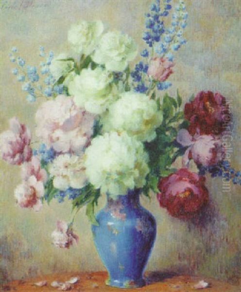 Peonies And Delphiniums - view 1