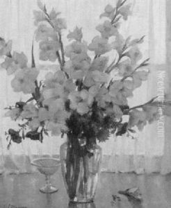 Still Life With Gladiolus by Carle John Blenner