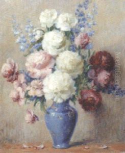 Flowers In A Blue Vase