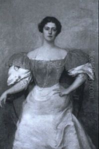 Portrait Of A Woman In A Savanarola Chair by Carle John Blenner