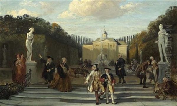 Elegante Gesellschaft In Einem Park - view 1