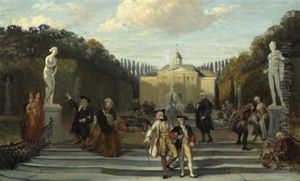 Elegante Gesellschaft In Einem Park