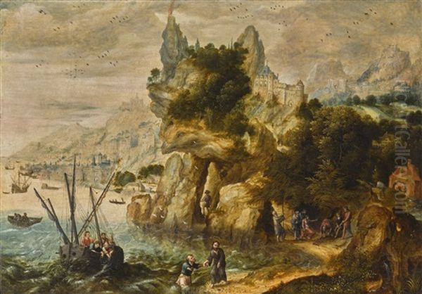 Extensive Coastal Landscape With The Calling Of Saint Peter - view 1