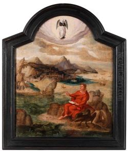 Der Heilige Johannes Evangelist Auf Patmos by Herri met de Bles