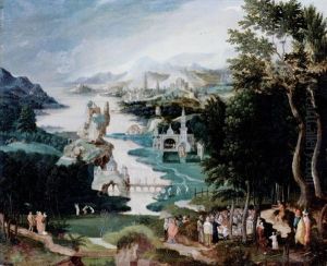 Weite Uberschaulandschaft Mit Episoden Aus Dem Leben Johannes Des Taufers by Herri met de Bles