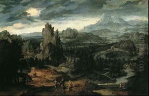 Paysage Avec La Rencontre De Saint Paul Et De Saint Antione by Herri met de Bles