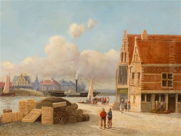Activity On The Quay In Antwerp - view 1