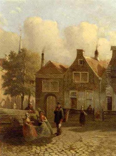 A Sunlit Square In A Fishing Village - view 1
