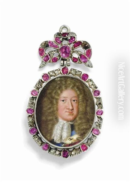 Frederick I (1657-1713), King In Prussia, Wearing A Lace Jabot And A Red Ermine-trimmed Cloak, Wearing The Blue Sash Of The Order Of The Garter - view 1