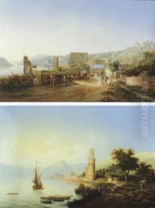 Vue De Bacharach Et De La Ruine Stahleck