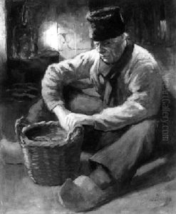 A Volendam Fisherman In An Interior by Adrien Cyriaque Bleys