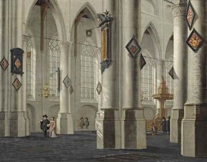 The Interior Of The Laurenskerk In Rotterdam by Daniel de Blieck
